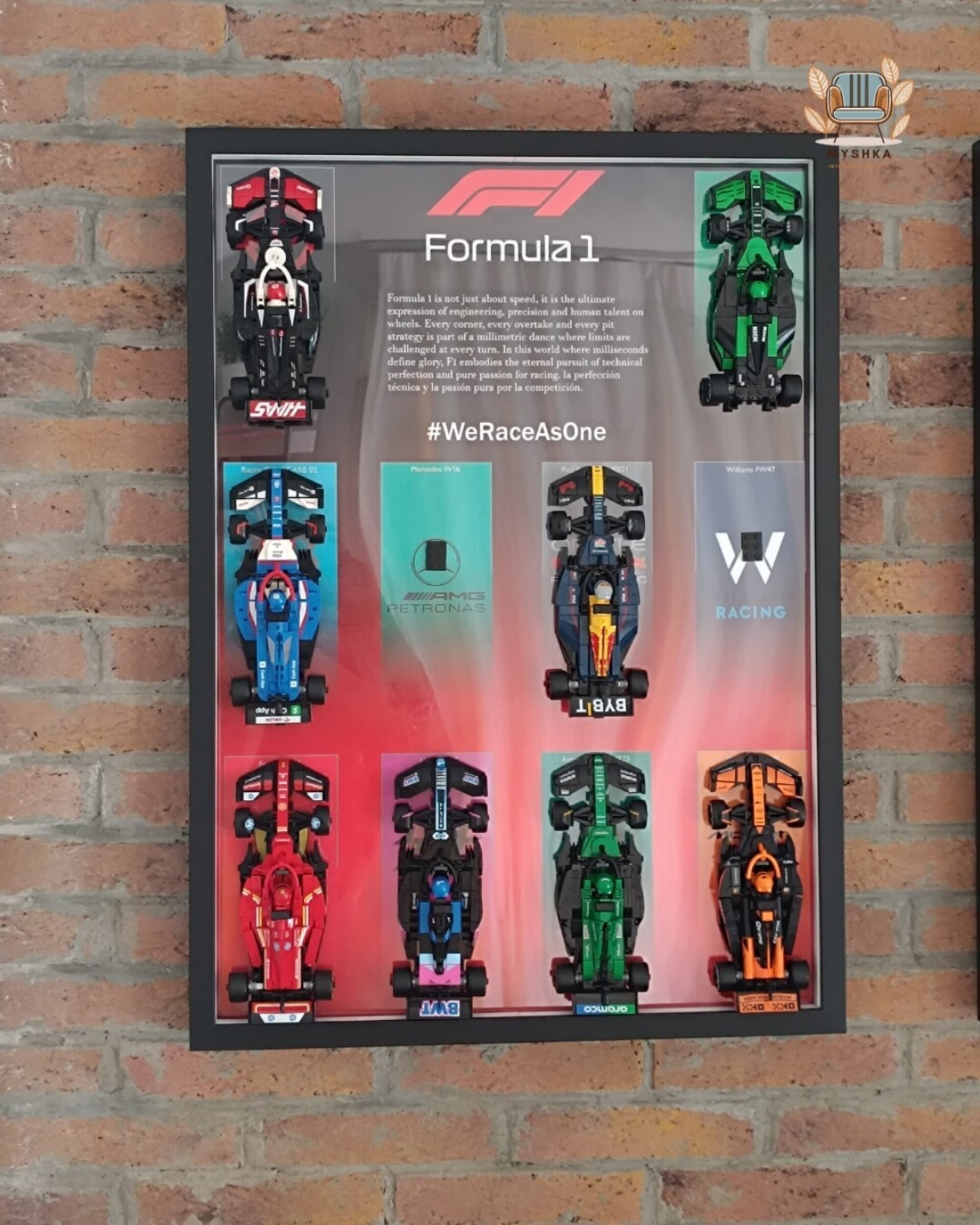 Marco Expositor Lego Speed Champions Formula 1 Rojo 50x70cm - 1