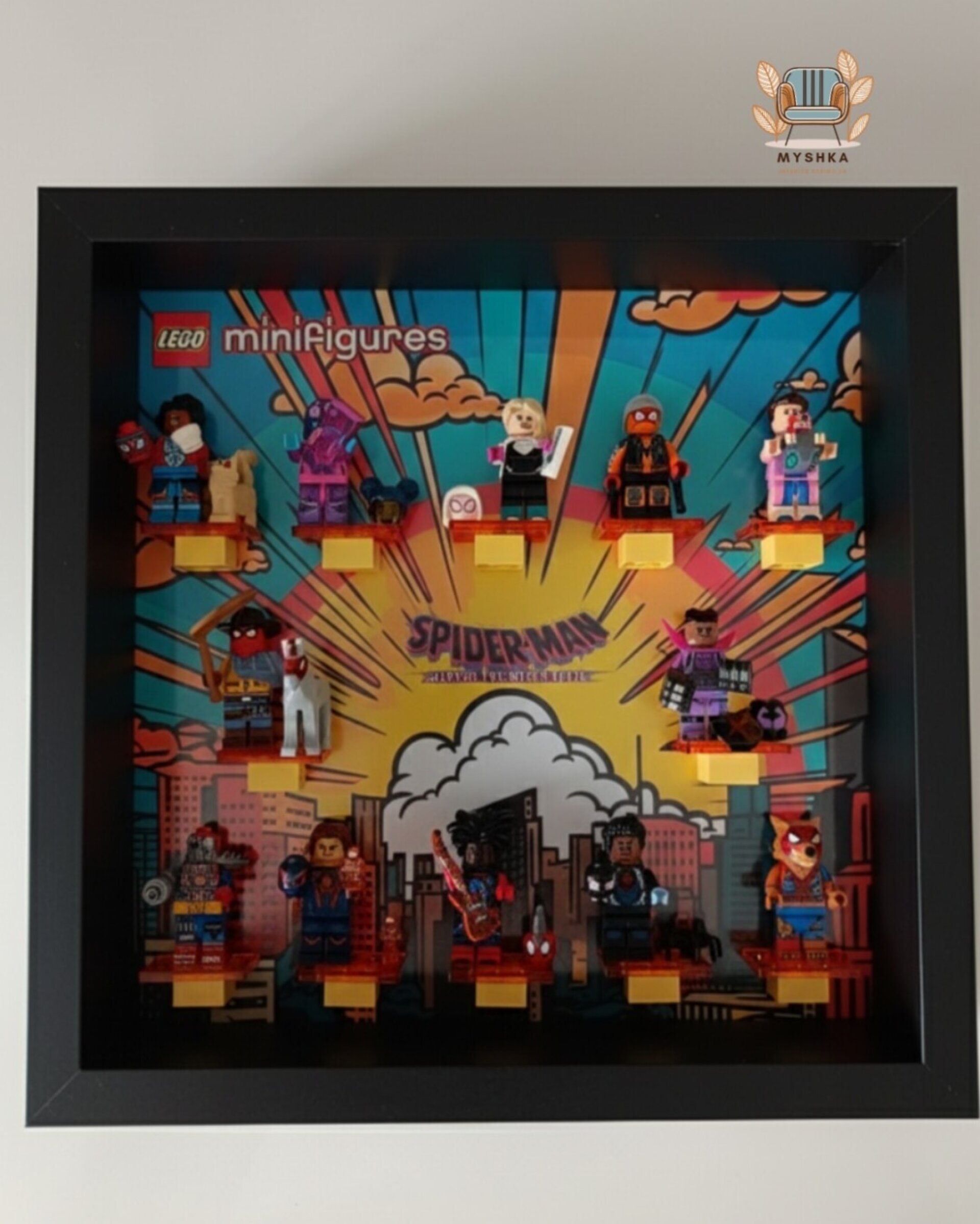 Marco exhibición LEGO® Minifiguras Spiderman cruzado el multiverso - 3