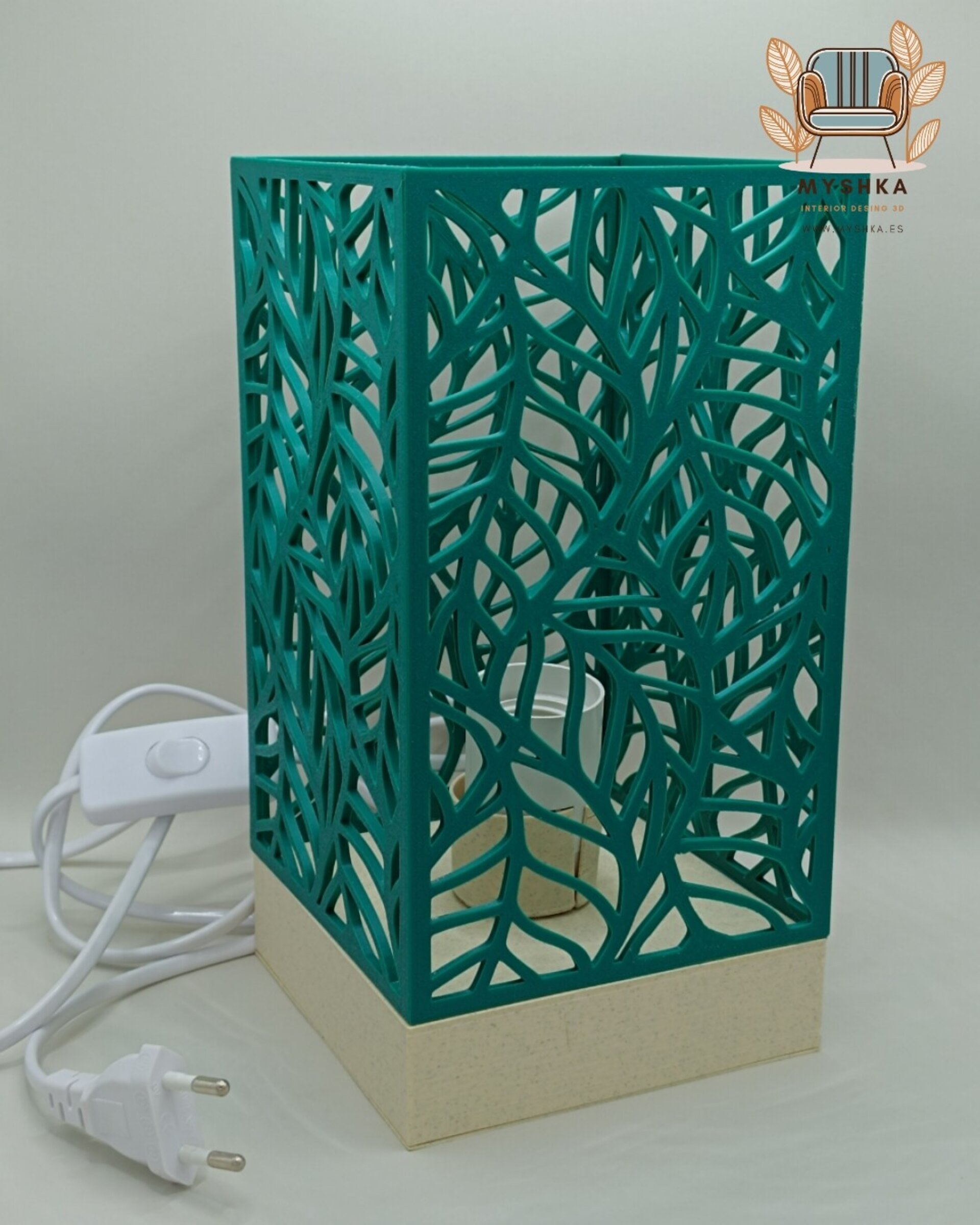 Lámpara de Mesa Efecto Hojas - 3