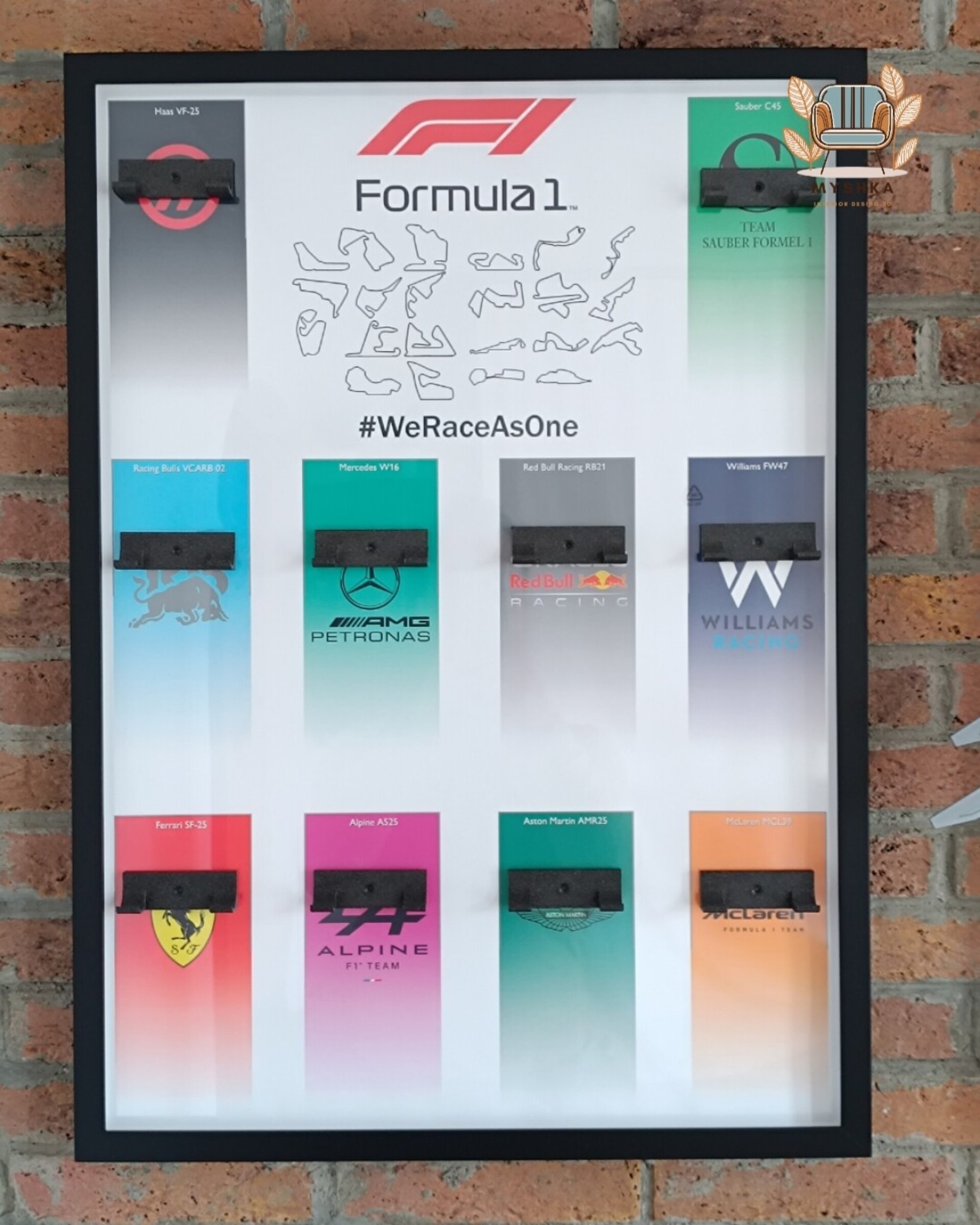 Marco Expositor Lego Speed Champions Formula 1 Circuitos Blanco 50x70cm - 2