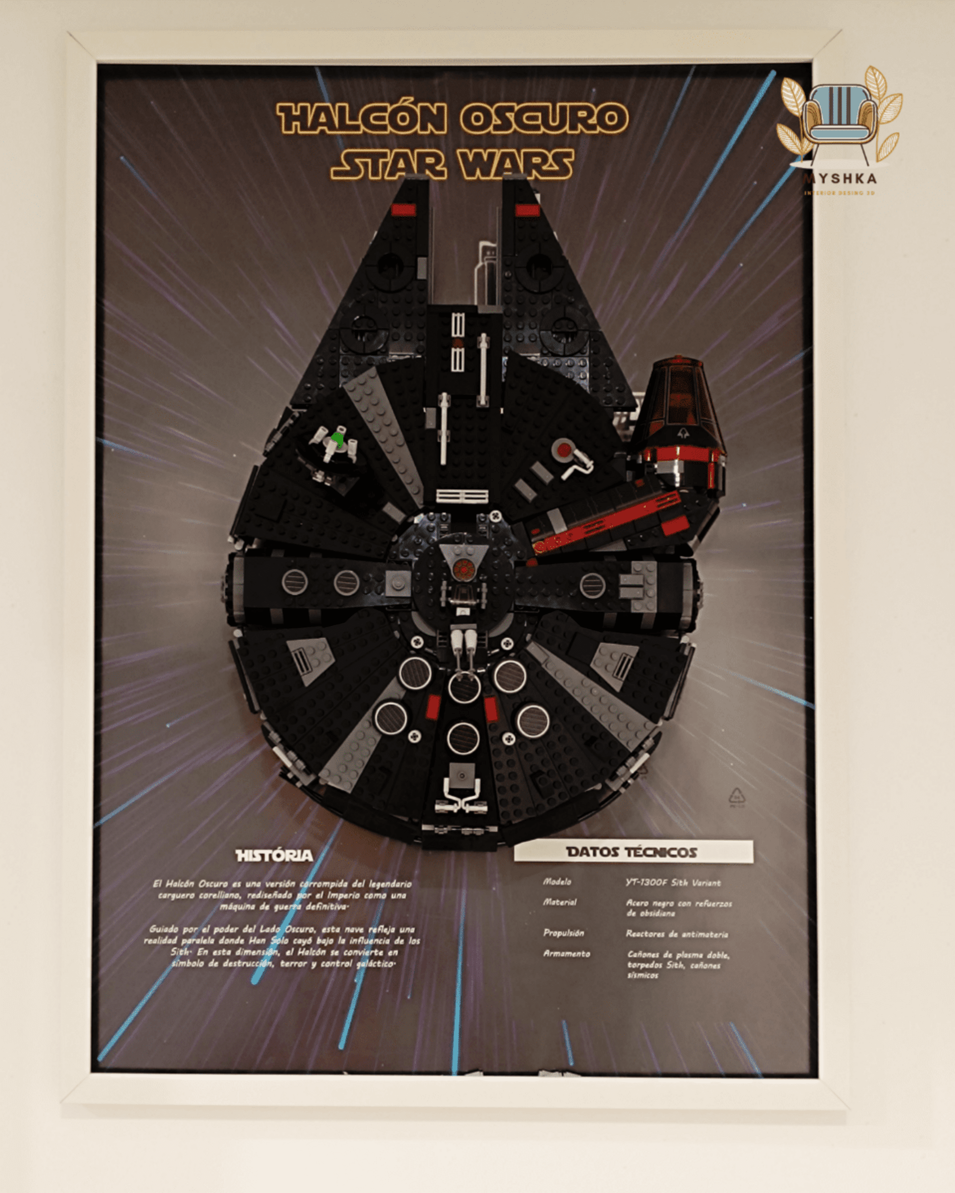 Marco expositor LEGO Star Wars Halcón Oscuro - 2