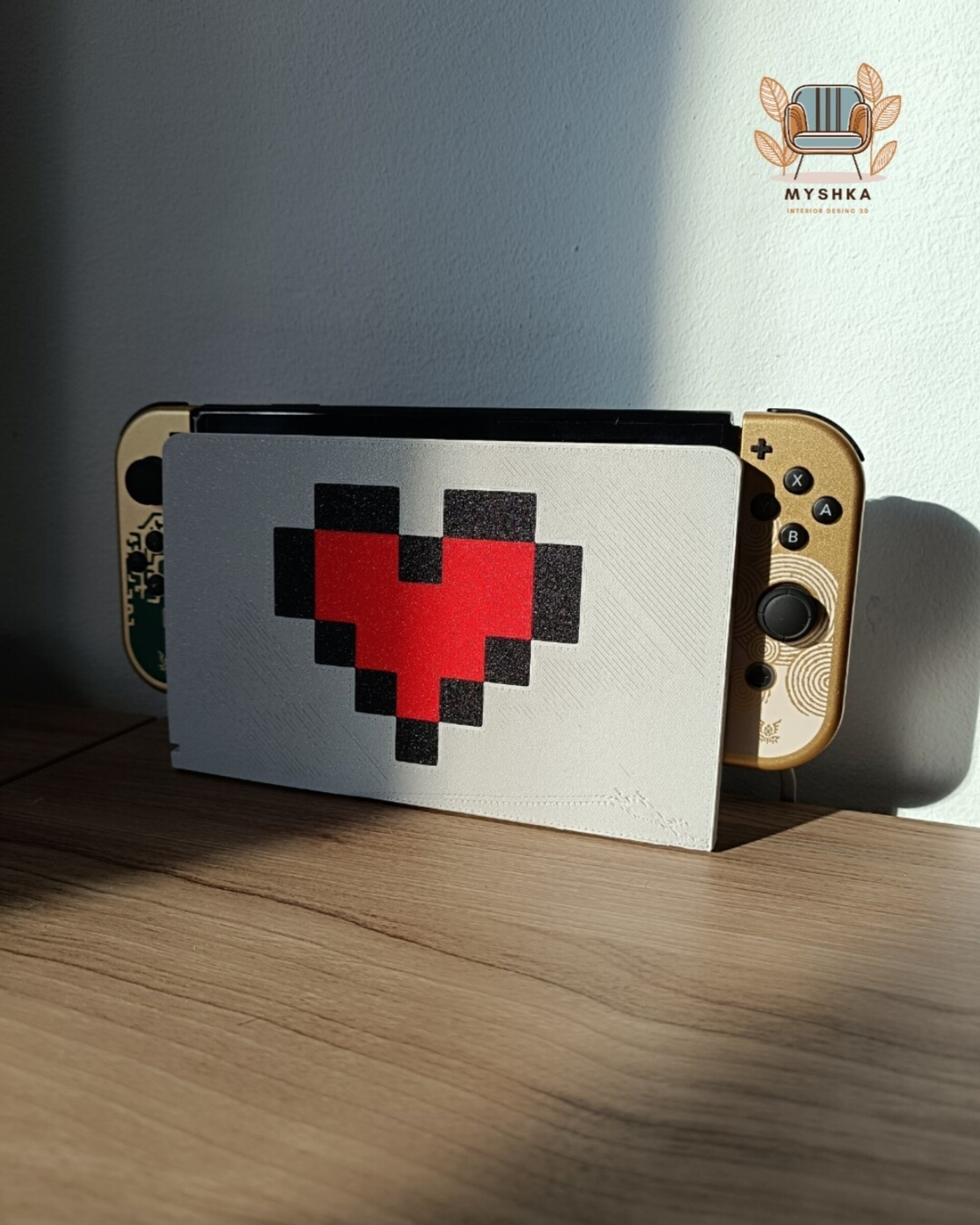 Carcasa para el Dock de Nintendo Switch - Diseño Corazón Minecraft - 2