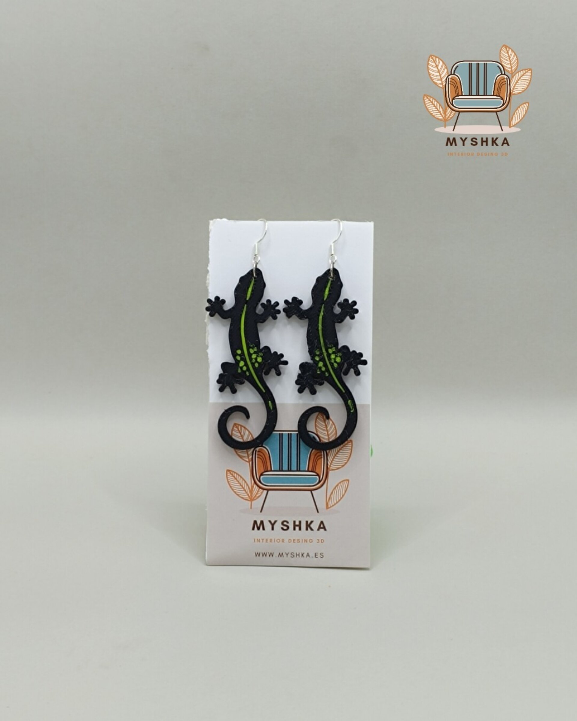 Pendientes de Salamandra con Enganche de Plata de Ley S925 - 2