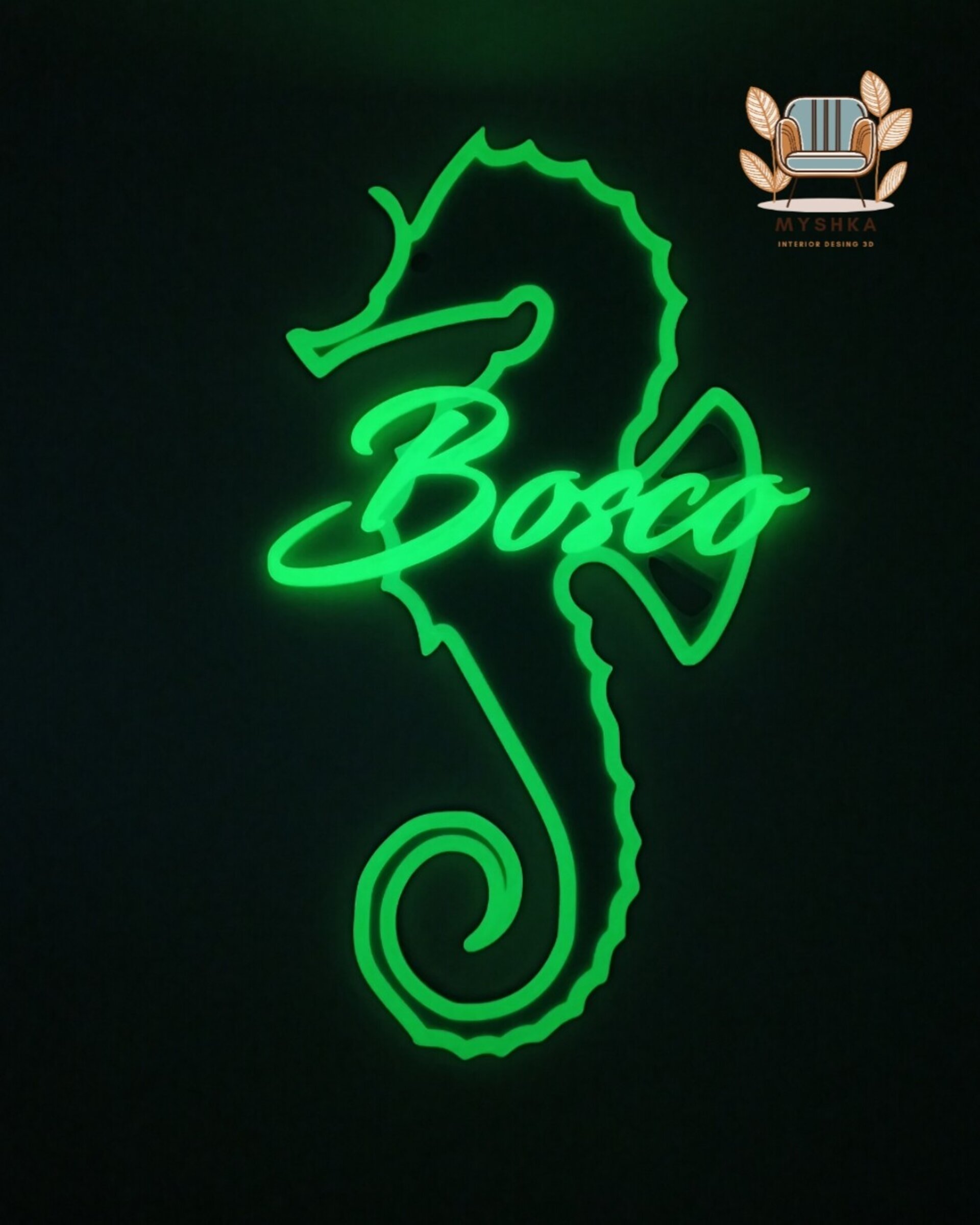 Fondo de mar Luminiscente Caballito de mar personalizado - 5
