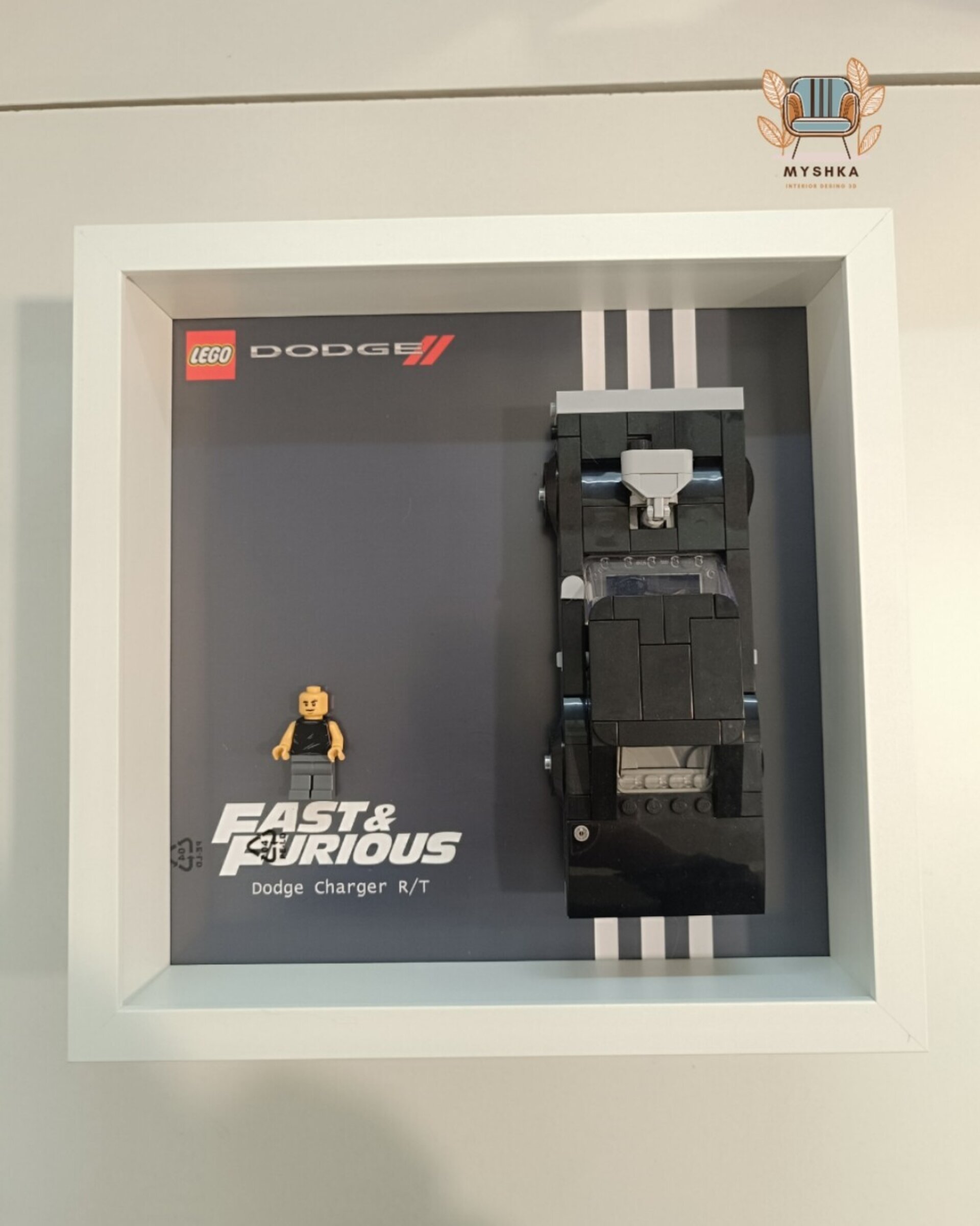 Marco expositor LEGO® Speed Champions Dodge Charger T/R Negro - 2