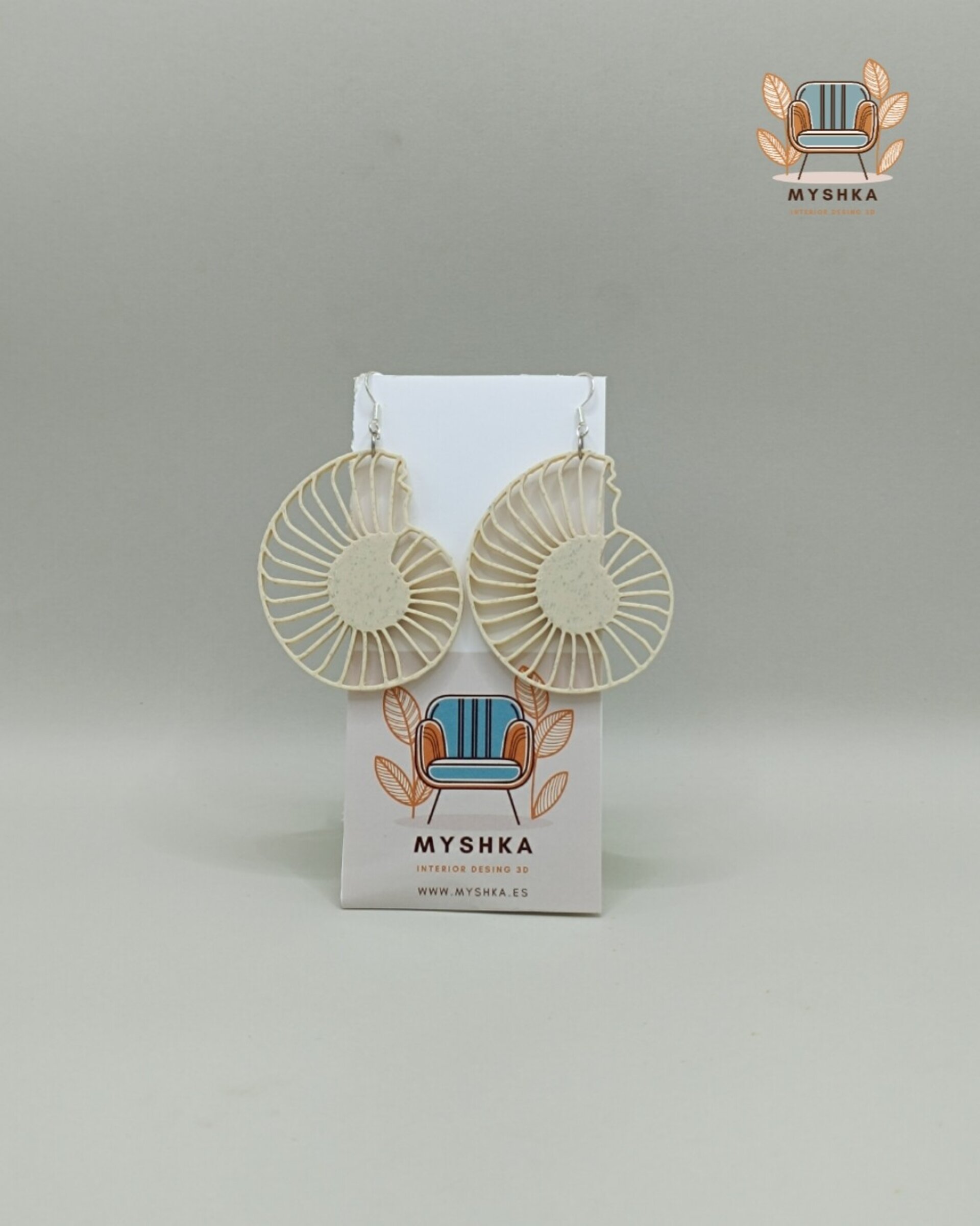 Pendientes Náutilus con Enganches de Plata de Ley S925 - 3