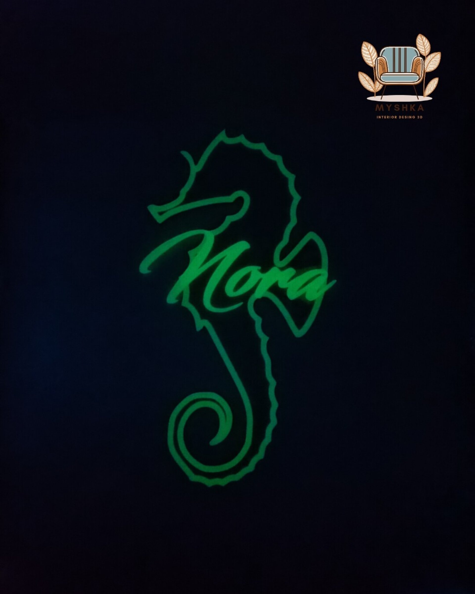 Caballito de mar luminiscente personalizado con nombre - 4