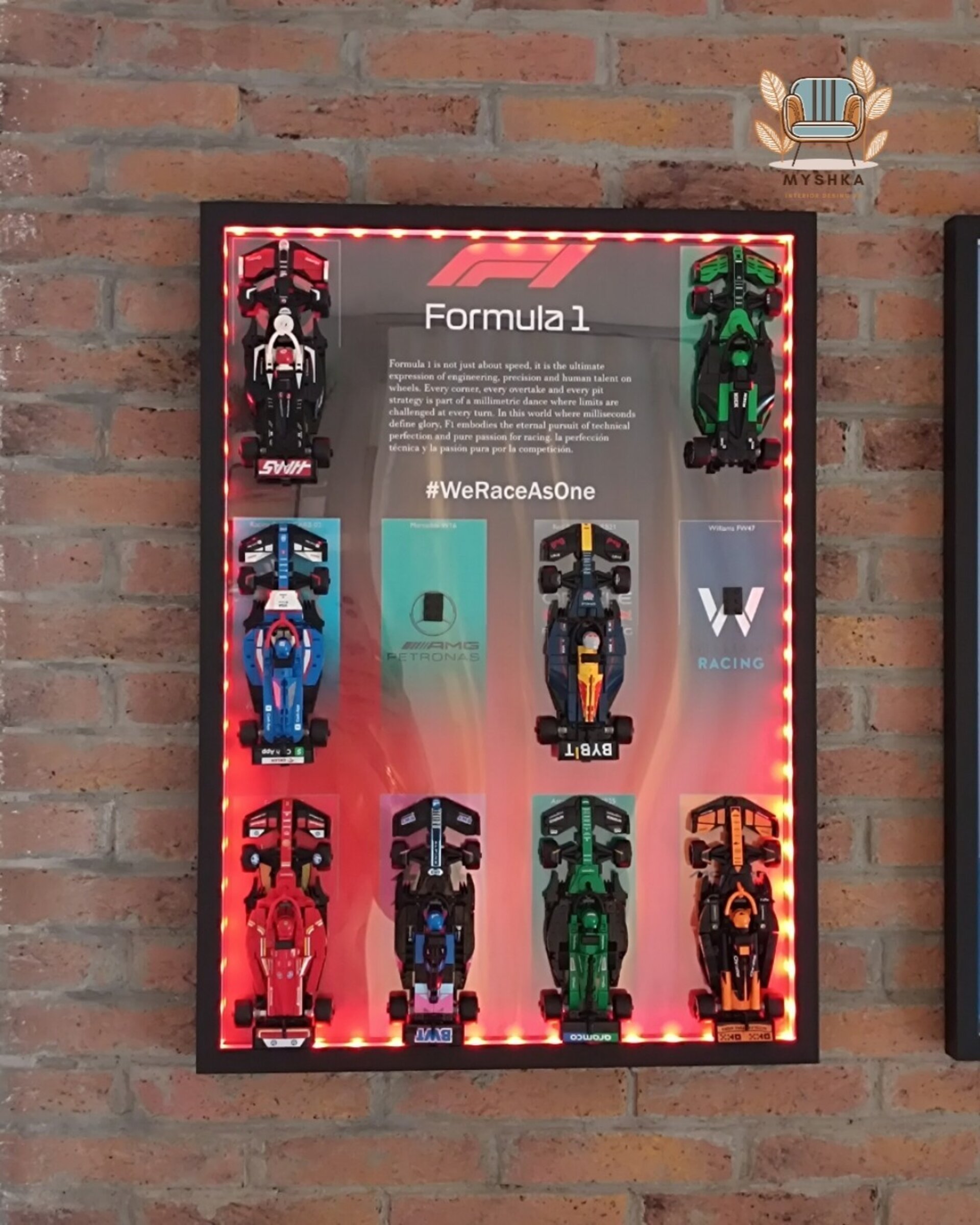 Marco Expositor Lego Speed Champions Formula 1 Rojo 50x70cm - 5