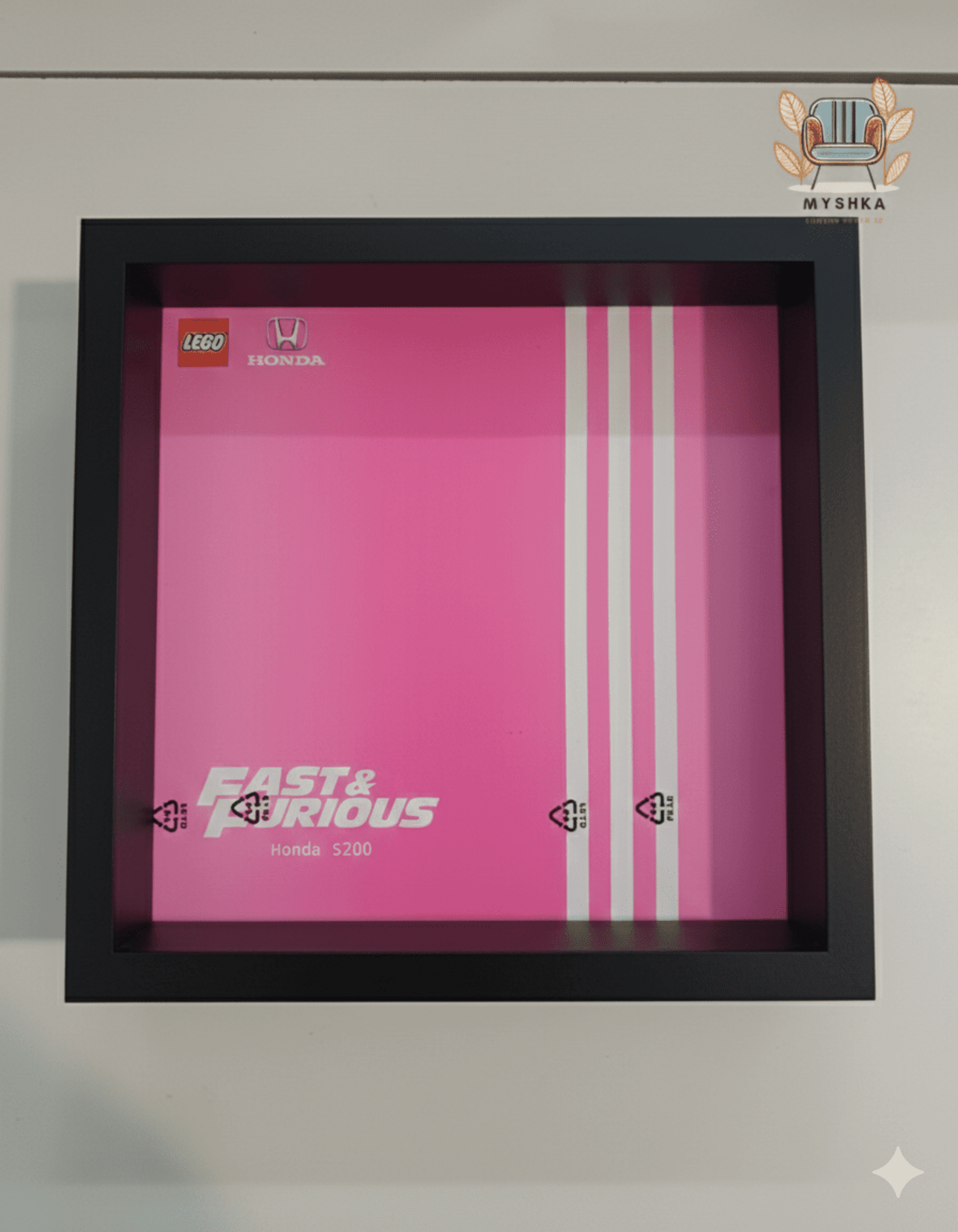 Marco expositor LEGO® Speed Champions Honda S2000 Rosa - 1