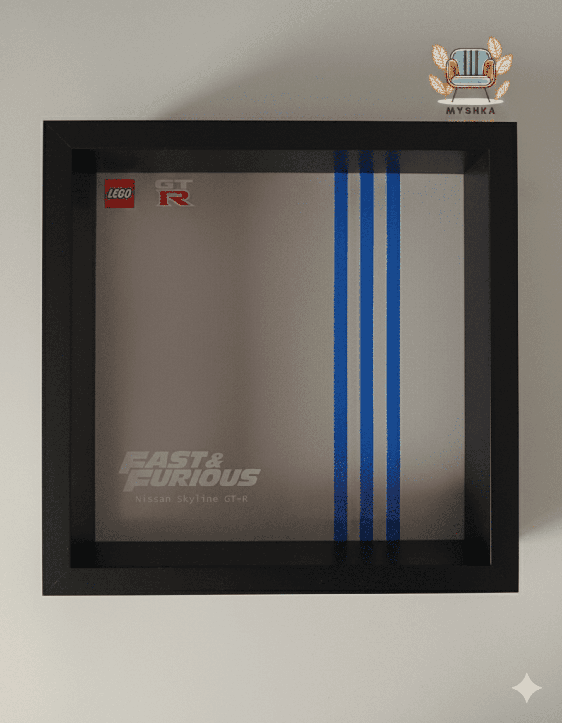 Marco expositor vehículos LEGO® Speed Champions Nissan Skyline Gris - 3