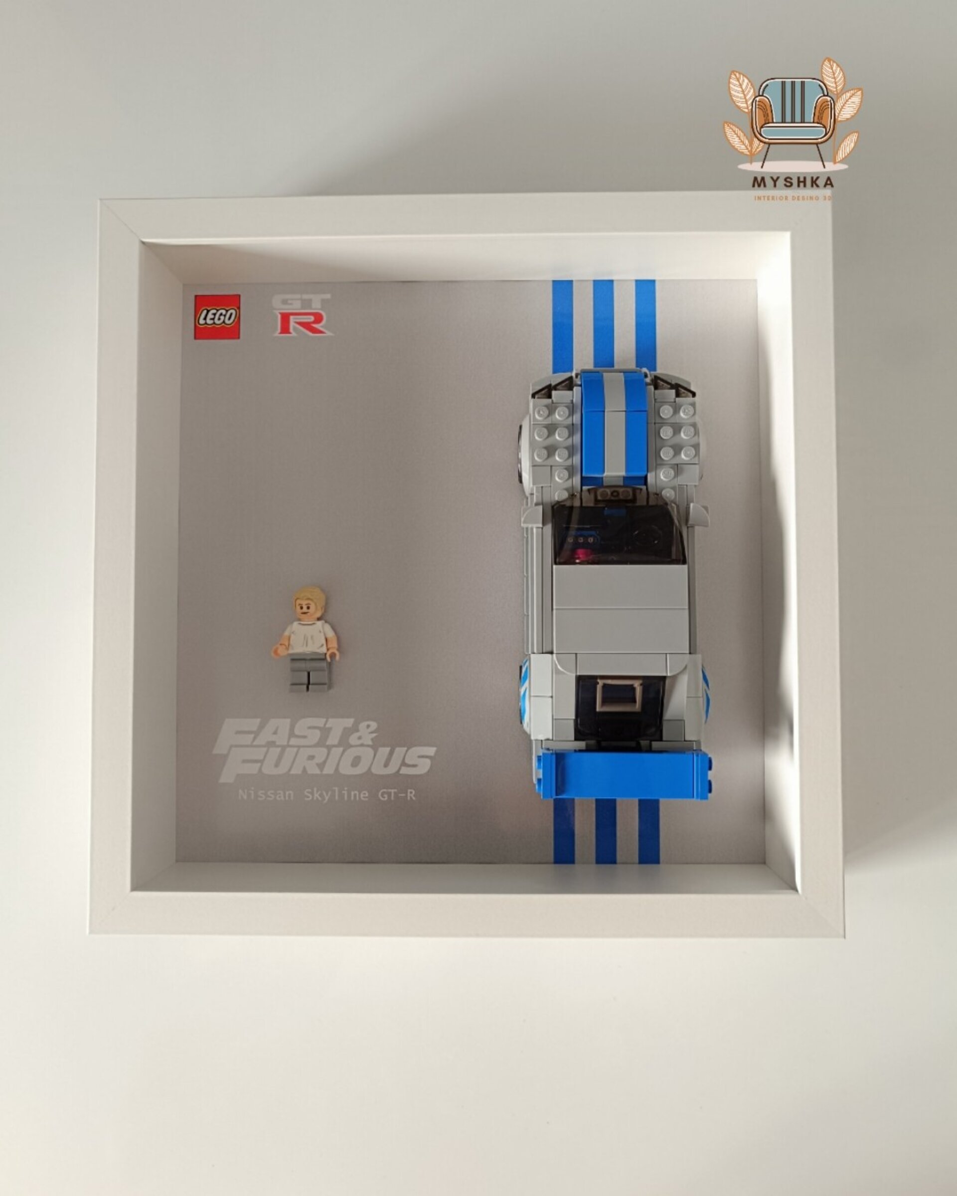 Marco expositor vehículos LEGO® Speed Champions Nissan Skyline Gris - 2