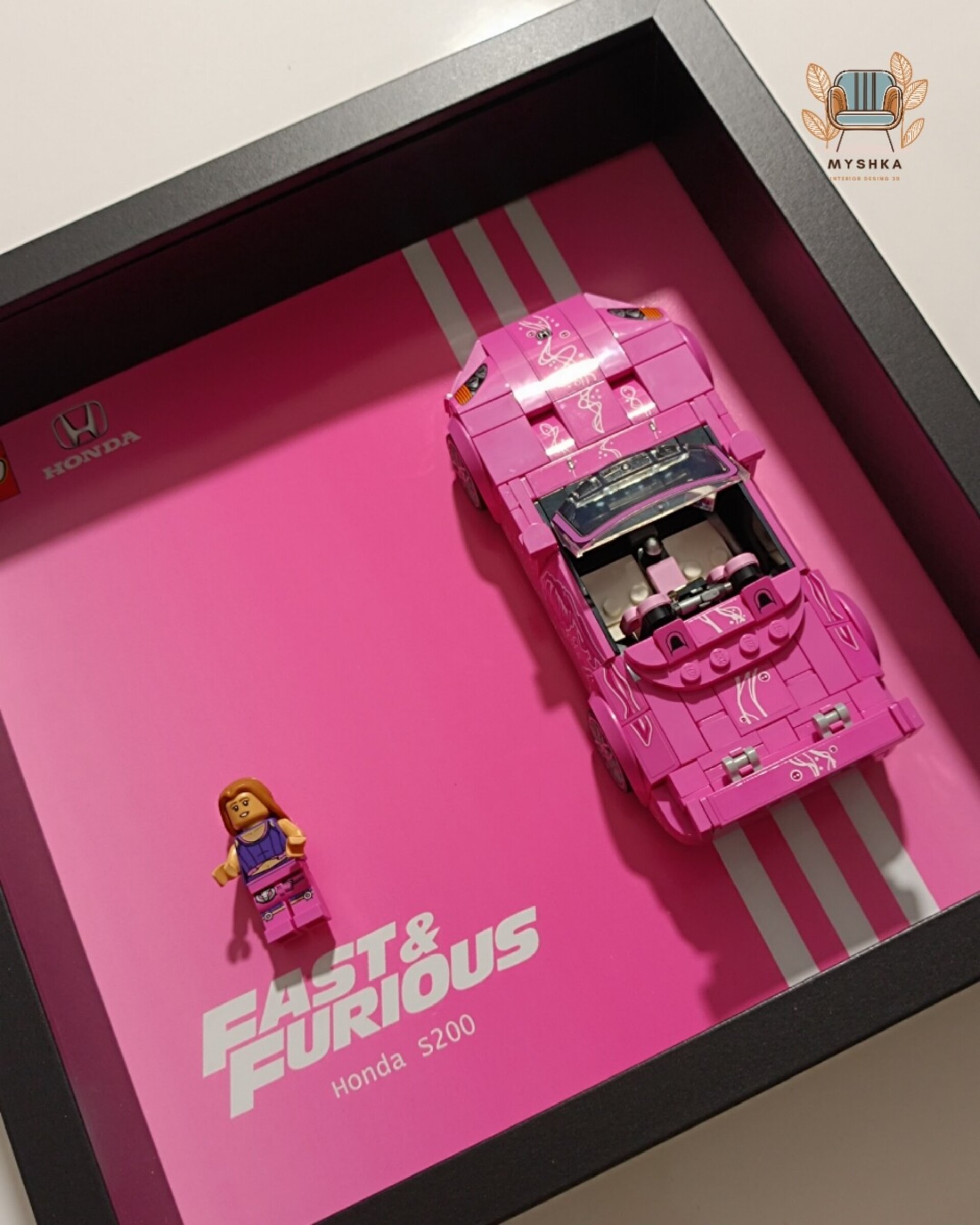 Marco expositor LEGO® Speed Champions Honda S2000 Rosa - 2