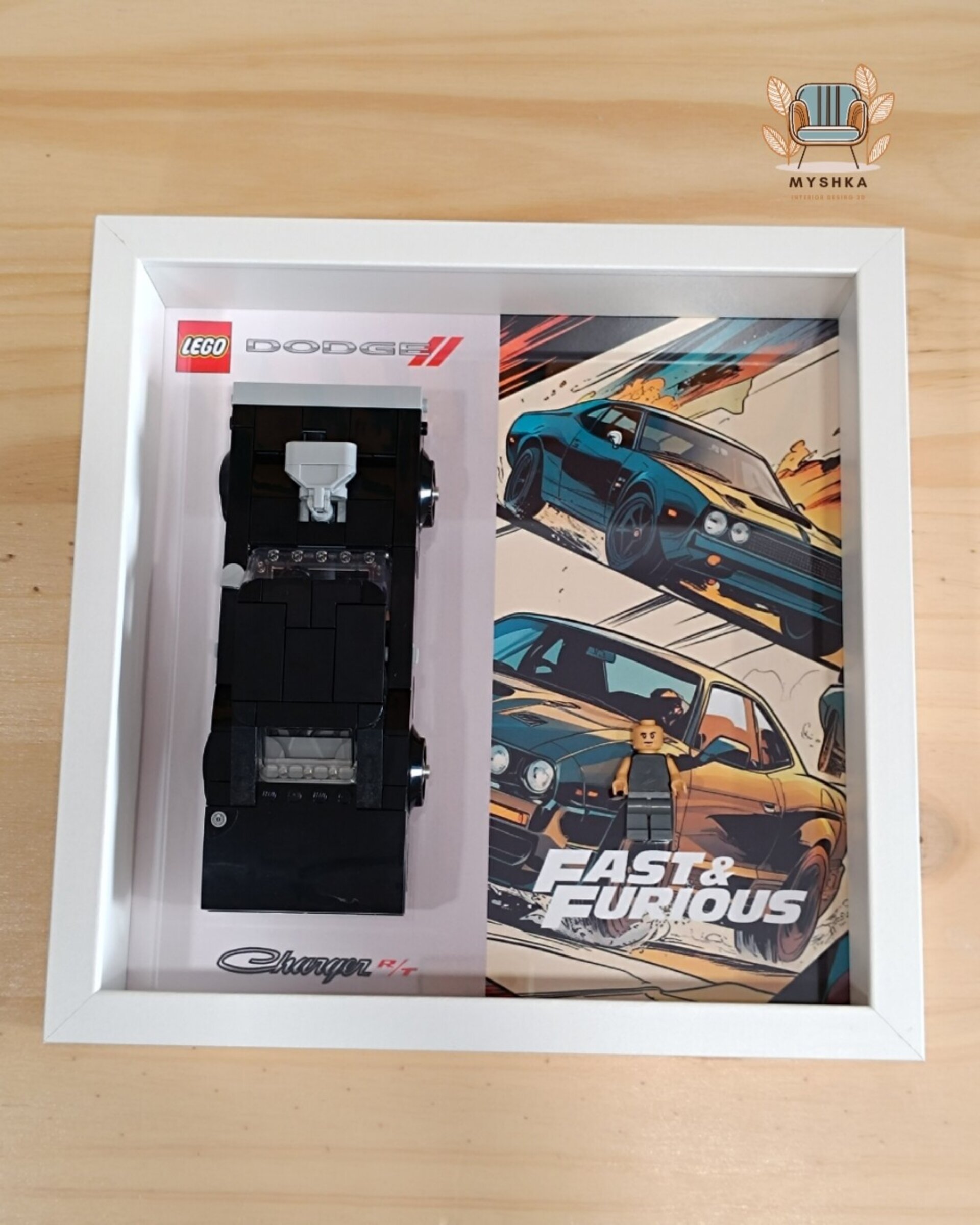 Marco expositor vehículos LEGO® Speed Champions Cómic Dodge Charger T/R - 1